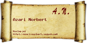 Azari Norbert névjegykártya